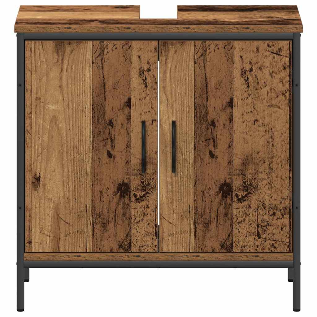 Juego de muebles de baño 2 pcs Marrón Madera contrachapada