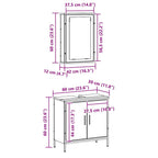 Juego de muebles de baño 2 pcs Marrón Madera contrachapada
