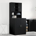 Armario para lavadora 2 pcs Roble Negro 70,5 x 71,5 x 181,5 cm