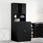 Armario para lavadora 2 pcs Roble Negro 70,5 x 71,5 x 181,5 cm