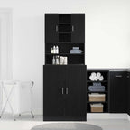 Armario para lavadora 2 pcs Roble Negro 70,5 x 71,5 x 181,5 cm