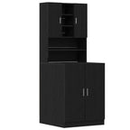 Armario para lavadora 2 pcs Roble Negro 70,5 x 71,5 x 181,5 cm
