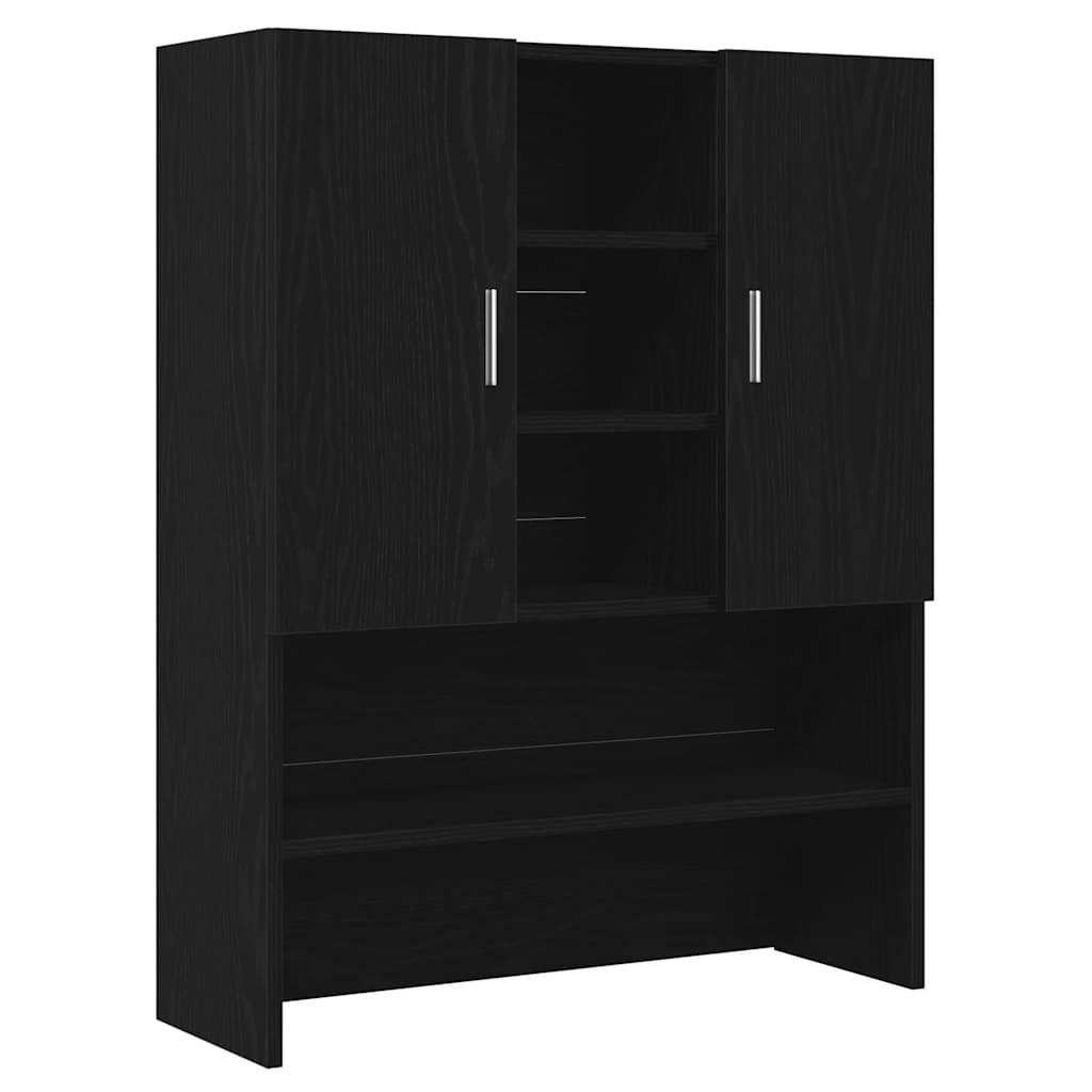 Armario para lavadora 2 pcs Roble Negro 70,5 x 71,5 x 181,5 cm