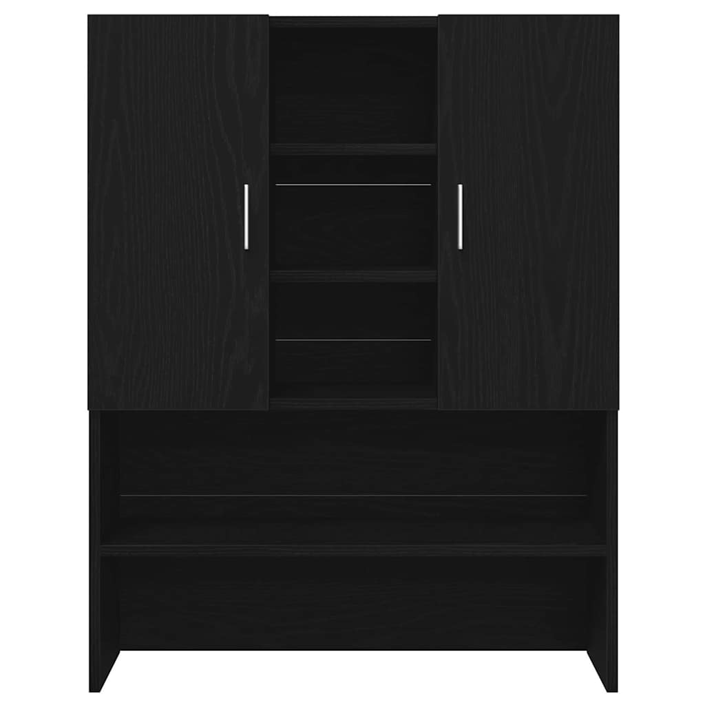 Armario para lavadora 2 pcs Roble Negro 70,5 x 71,5 x 181,5 cm