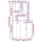 Armario para lavadora 2 pcs Roble Negro 70,5 x 71,5 x 181,5 cm