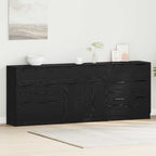 Aparador con cajón 3 pcs Roble Negro 181 x 30 x 70 cm