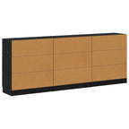Aparador con cajón 3 pcs Roble Negro 181 x 30 x 70 cm