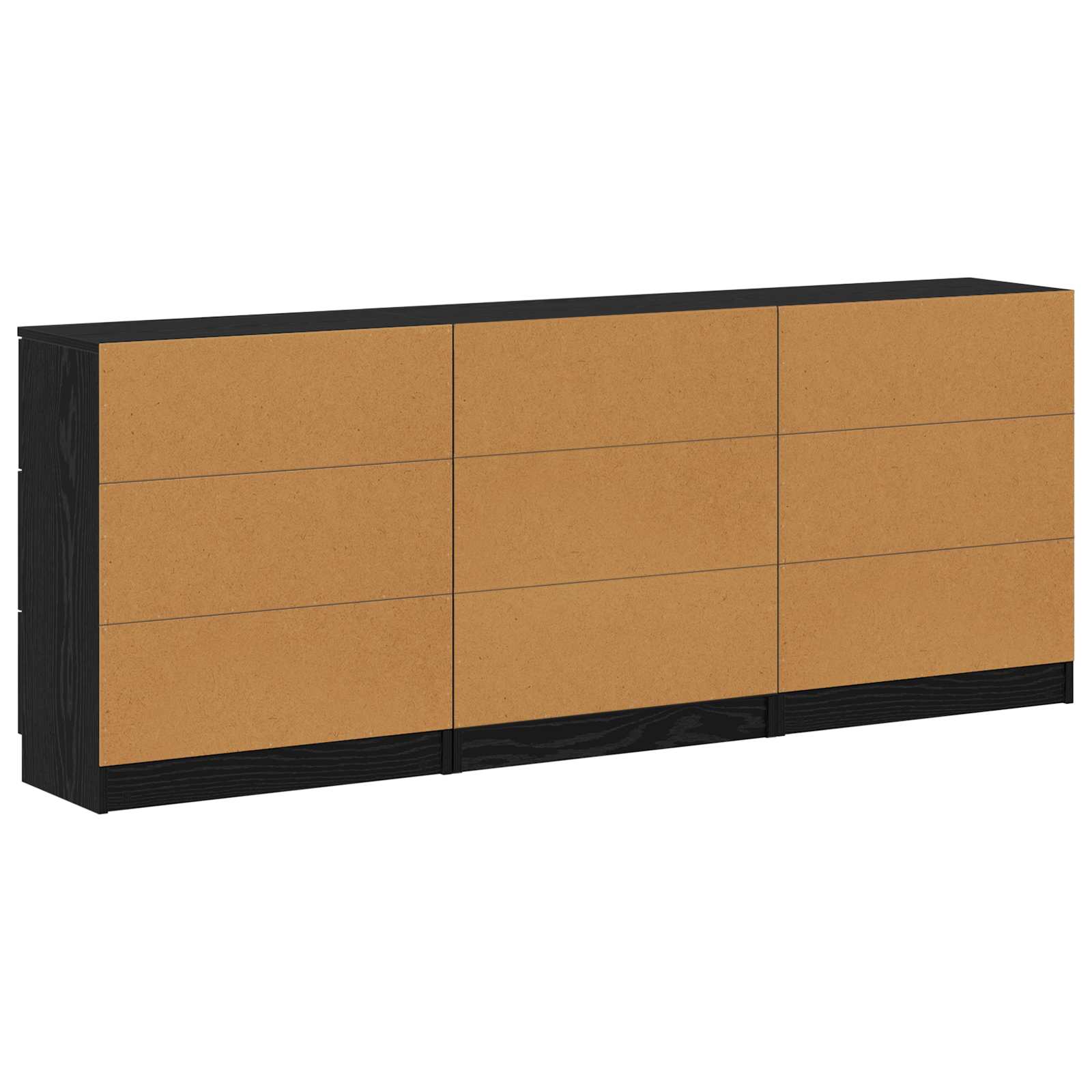 Aparador con cajón 3 pcs Roble Negro 181 x 30 x 70 cm