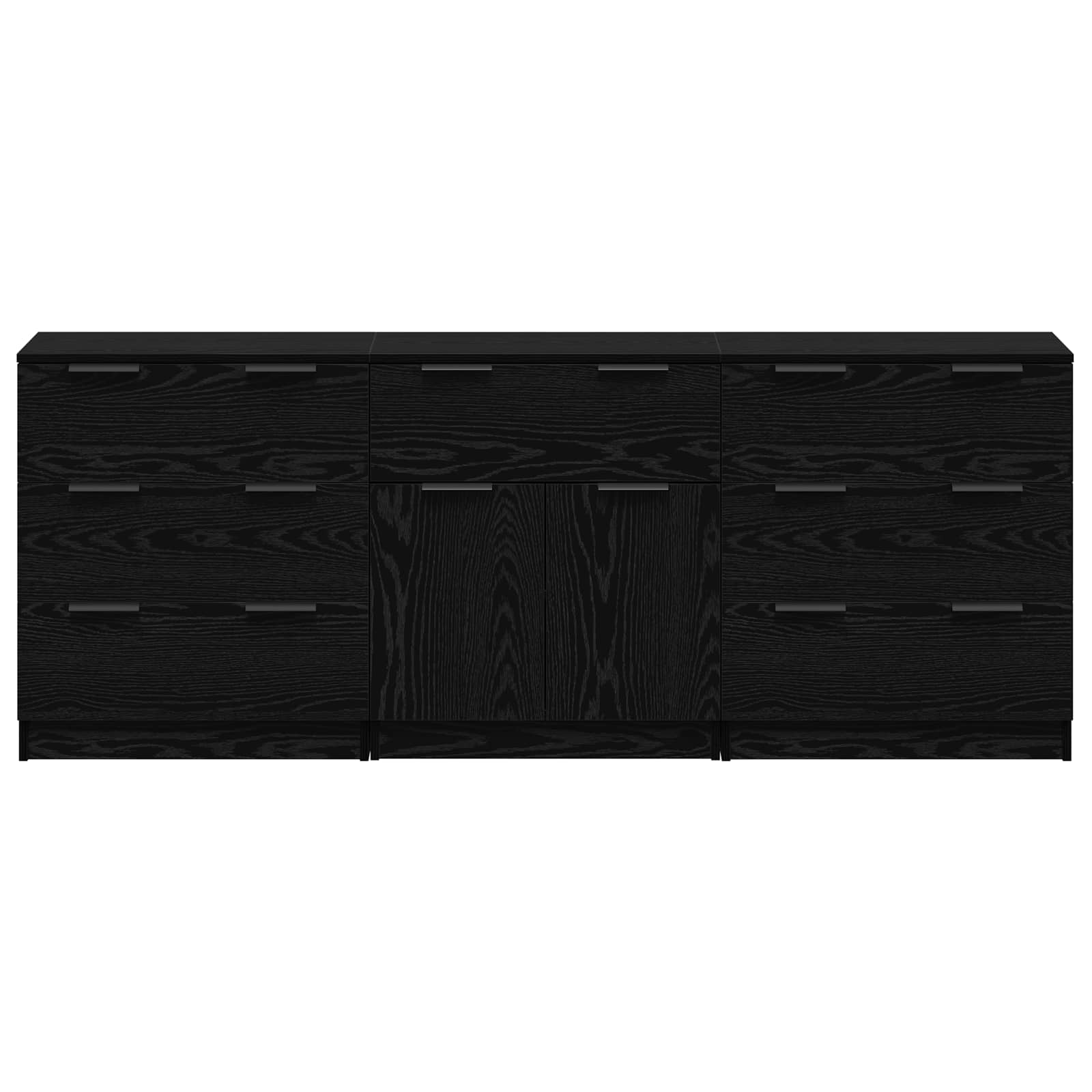 Aparador con cajón 3 pcs Roble Negro 181 x 30 x 70 cm