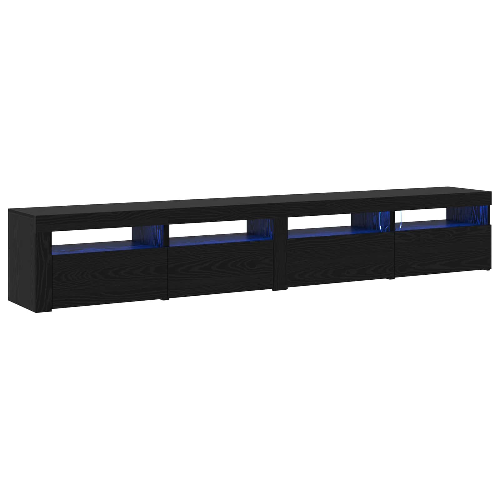 Conjunto de mueble de TV 3 pcs Roble Negro 240 x 35 x 40 cm