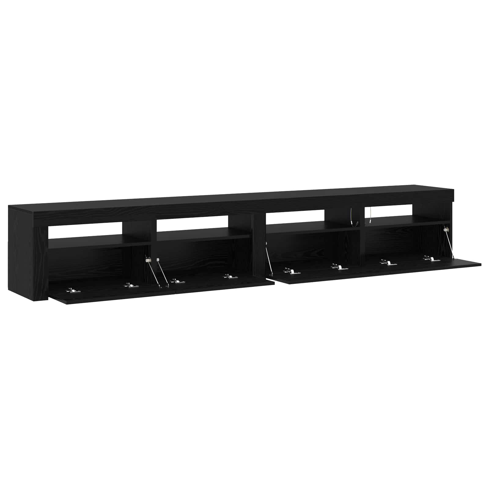 Conjunto de mueble de TV 3 pcs Roble Negro 240 x 35 x 40 cm