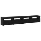 Conjunto de mueble de TV 3 pcs Roble Negro 240 x 35 x 40 cm