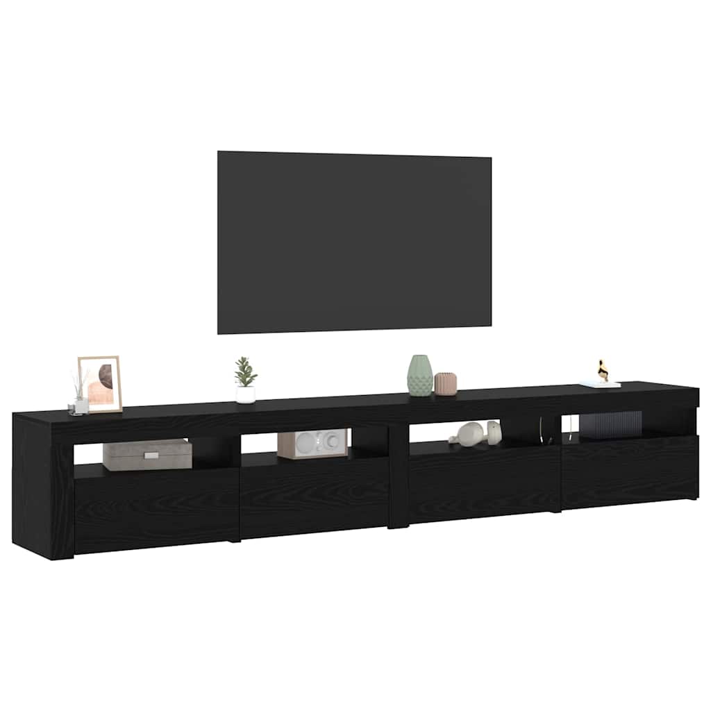 Conjunto de mueble de TV 3 pcs Roble Negro 240 x 35 x 40 cm