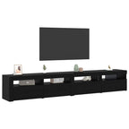 Conjunto de mueble de TV 3 pcs Roble Negro 240 x 35 x 40 cm