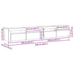 Conjunto de mueble de TV 3 pcs Roble Negro 240 x 35 x 40 cm