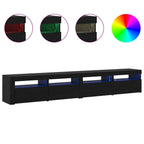 Conjunto de mueble de TV 3 pcs Roble Negro 240 x 35 x 40 cm