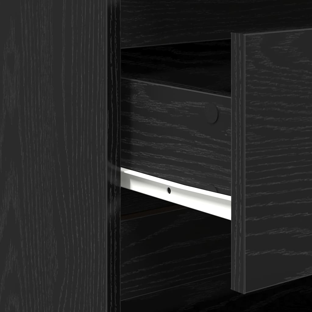 Aparador 2 pcs Negro 70 x 41 x 75 cm Madera de ingeniería