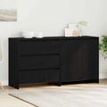 Aparador 2 pcs Negro 70 x 41 x 75 cm Madera de ingeniería