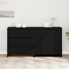 Aparador 2 pcs Negro 70 x 41 x 75 cm Madera de ingeniería