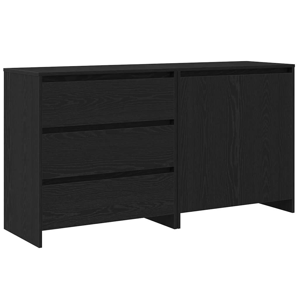 Aparador 2 pcs Negro 70 x 41 x 75 cm Madera de ingeniería