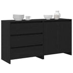 Aparador 2 pcs Negro 70 x 41 x 75 cm Madera de ingeniería