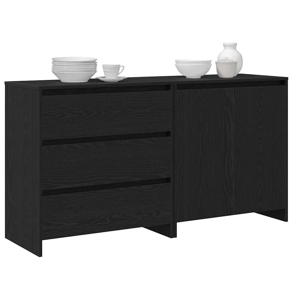 Aparador 2 pcs Negro 70 x 41 x 75 cm Madera de ingeniería