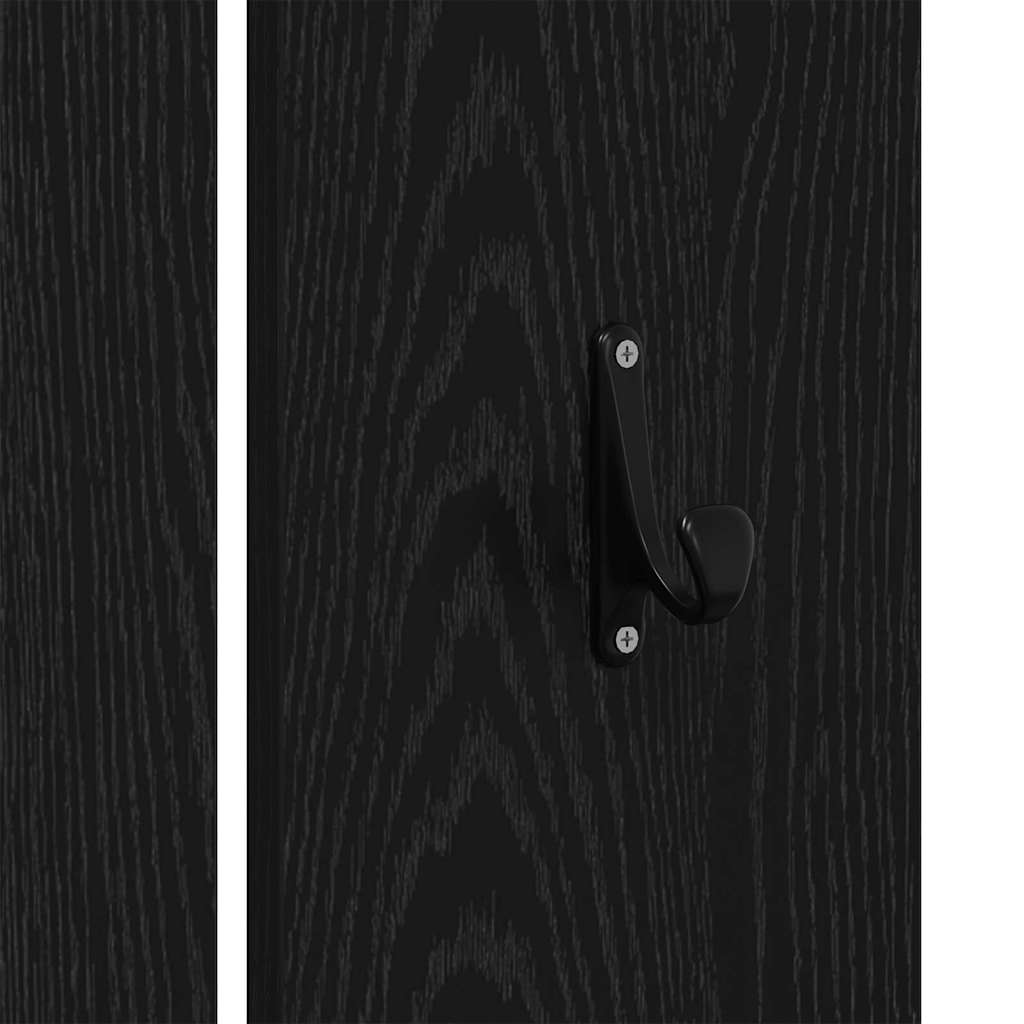 Conjunto de muebles de recibidor con cajón 3 pcs Roble negro
