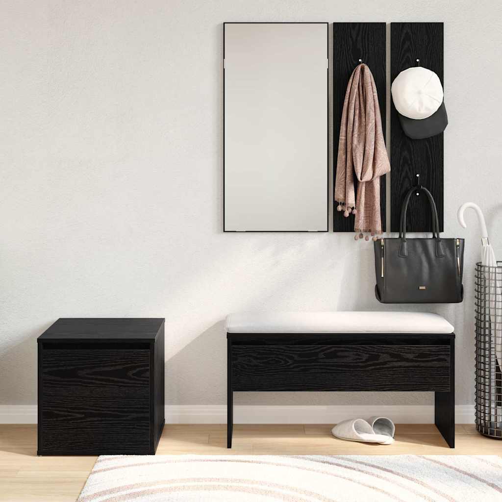 Conjunto de muebles de recibidor con cajón 3 pcs Roble negro