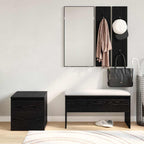 Conjunto de muebles de recibidor con cajón 3 pcs Roble negro