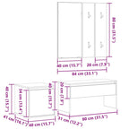 Conjunto de muebles de recibidor con cajón 3 pcs Roble negro