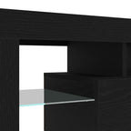 Gabinete de TV con LED 2 pcs Roble Negro 230 x 36,5 x 40 cm
