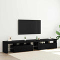 Gabinete de TV con LED 2 pcs Roble Negro 230 x 36,5 x 40 cm
