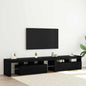 Gabinete de TV con LED 2 pcs Roble Negro 230 x 36,5 x 40 cm