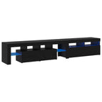 Gabinete de TV con LED 2 pcs Roble Negro 230 x 36,5 x 40 cm