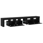 Gabinete de TV con LED 2 pcs Roble Negro 230 x 36,5 x 40 cm