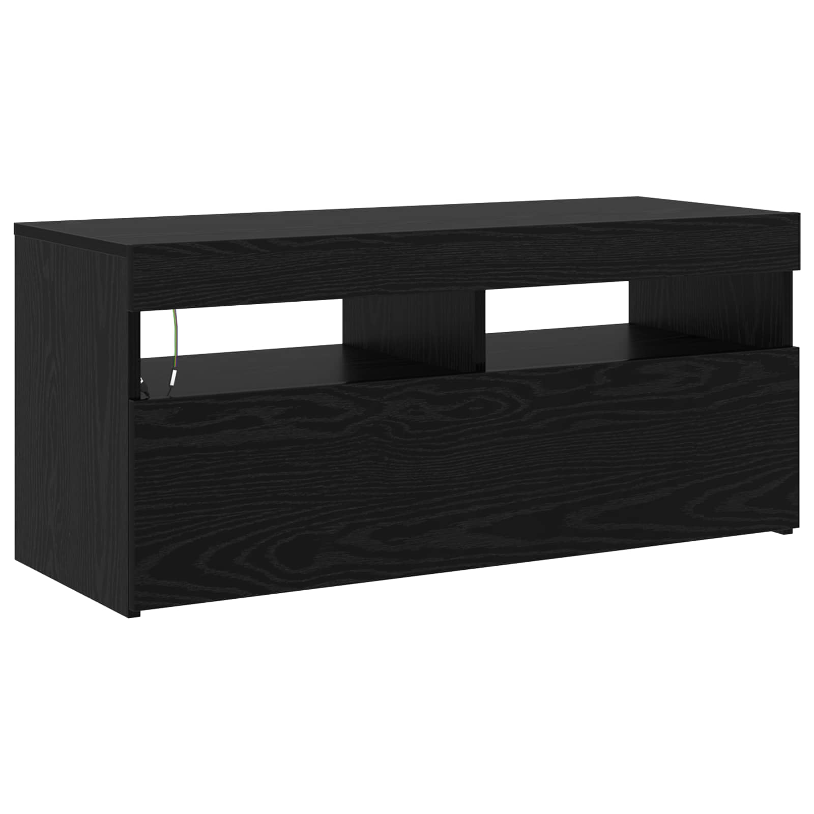 Gabinete de TV con LED 2 pcs Roble Negro 230 x 36,5 x 40 cm