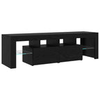 Gabinete de TV con LED 2 pcs Roble Negro 230 x 36,5 x 40 cm