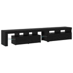Gabinete de TV con LED 2 pcs Roble Negro 230 x 36,5 x 40 cm