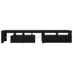 Gabinete de TV con LED 2 pcs Roble Negro 230 x 36,5 x 40 cm