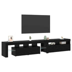 Gabinete de TV con LED 2 pcs Roble Negro 230 x 36,5 x 40 cm