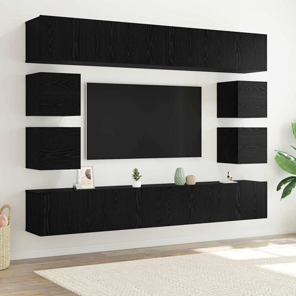 Conjunto de mueble de TV 6 pcs Madera envejecida