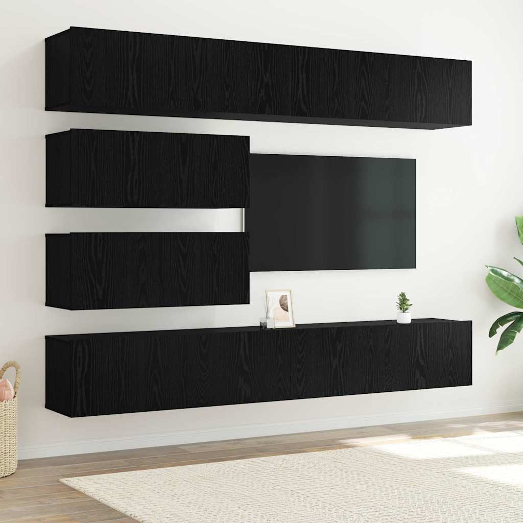 Conjunto de mueble de TV 2 pcs Madera envejecida