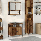 Juego de muebles de baño 2 pcs Marrón Madera contrachapada