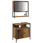 Juego de muebles de baño 2 pcs Marrón Madera contrachapada