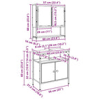 Juego de muebles de baño 2 pcs Marrón Madera contrachapada