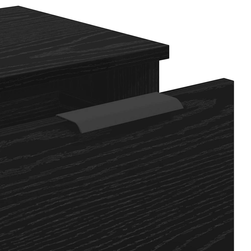 Aparador con cajón 3 pcs Roble Negro Madera de ingeniería