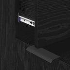 Aparador con cajón 3 pcs Roble Negro Madera de ingeniería