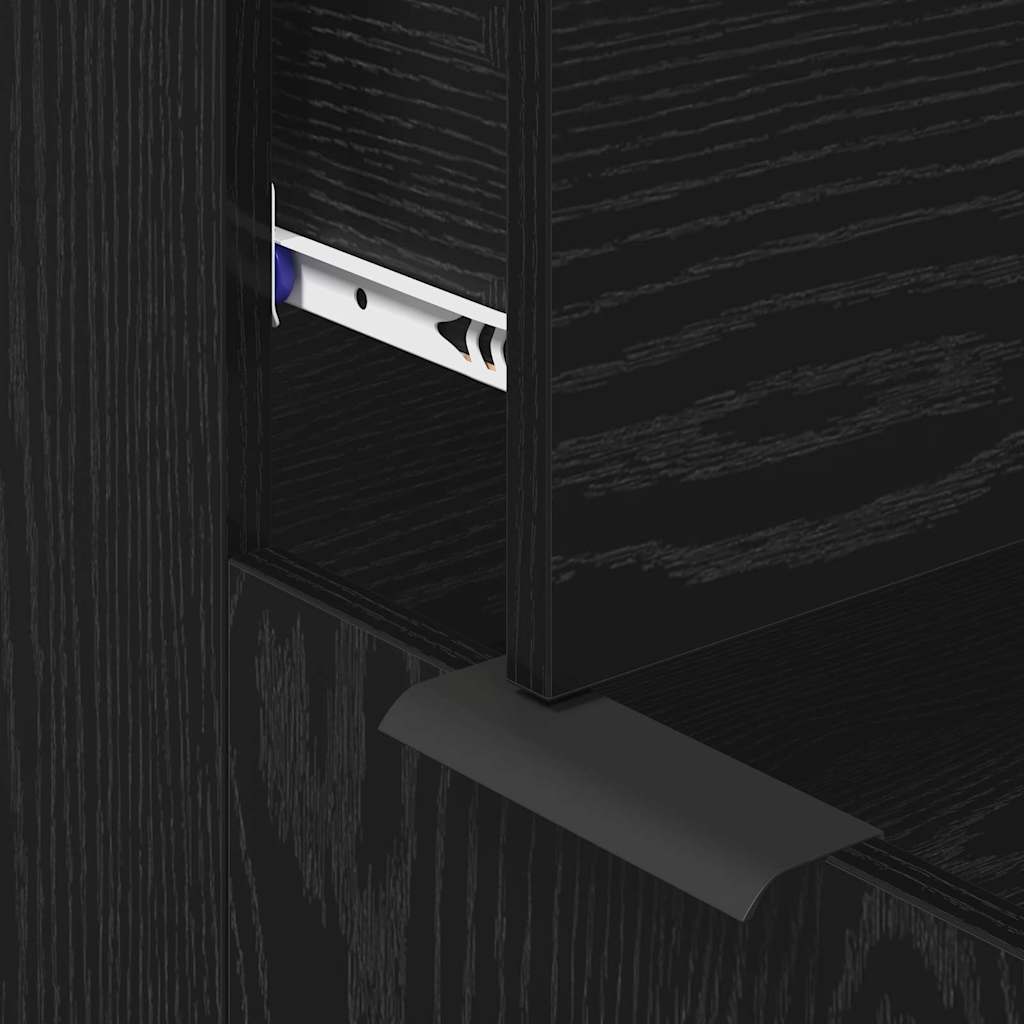 Aparador con cajón 3 pcs Roble Negro Madera de ingeniería
