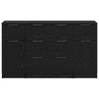Aparador con cajón 3 pcs Roble Negro Madera de ingeniería