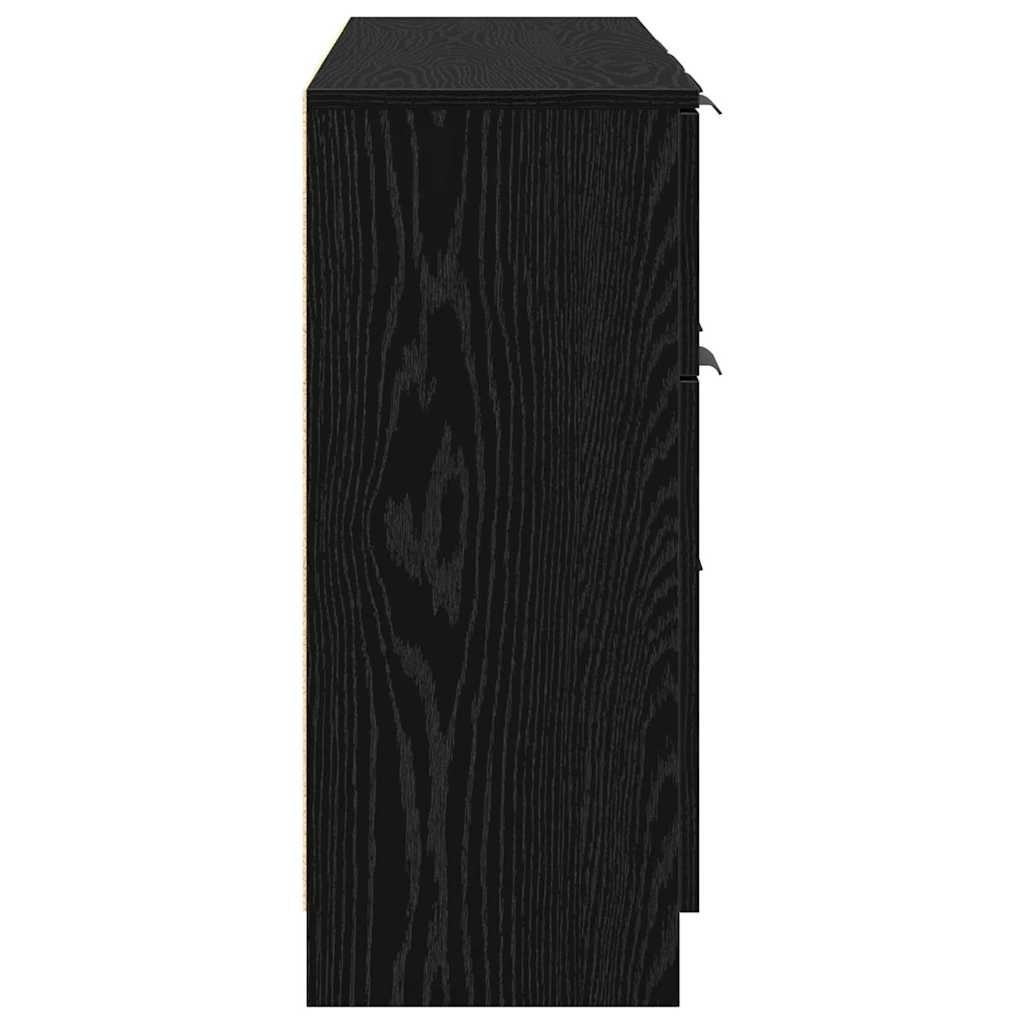 Aparador con cajón 3 pcs Roble Negro Madera de ingeniería